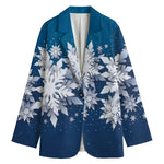 Christmas Snowflake Print Women's Blazer