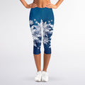 Christmas Snowflake Print Women's Capri Leggings