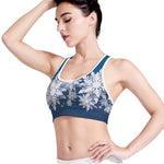 Christmas Snowflake Print Women's Sports Bra