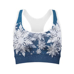 Christmas Snowflake Print Women's Sports Bra