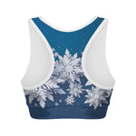 Christmas Snowflake Print Women's Sports Bra