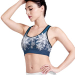 Christmas Snowflake Print Women's Sports Bra