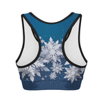Christmas Snowflake Print Women's Sports Bra