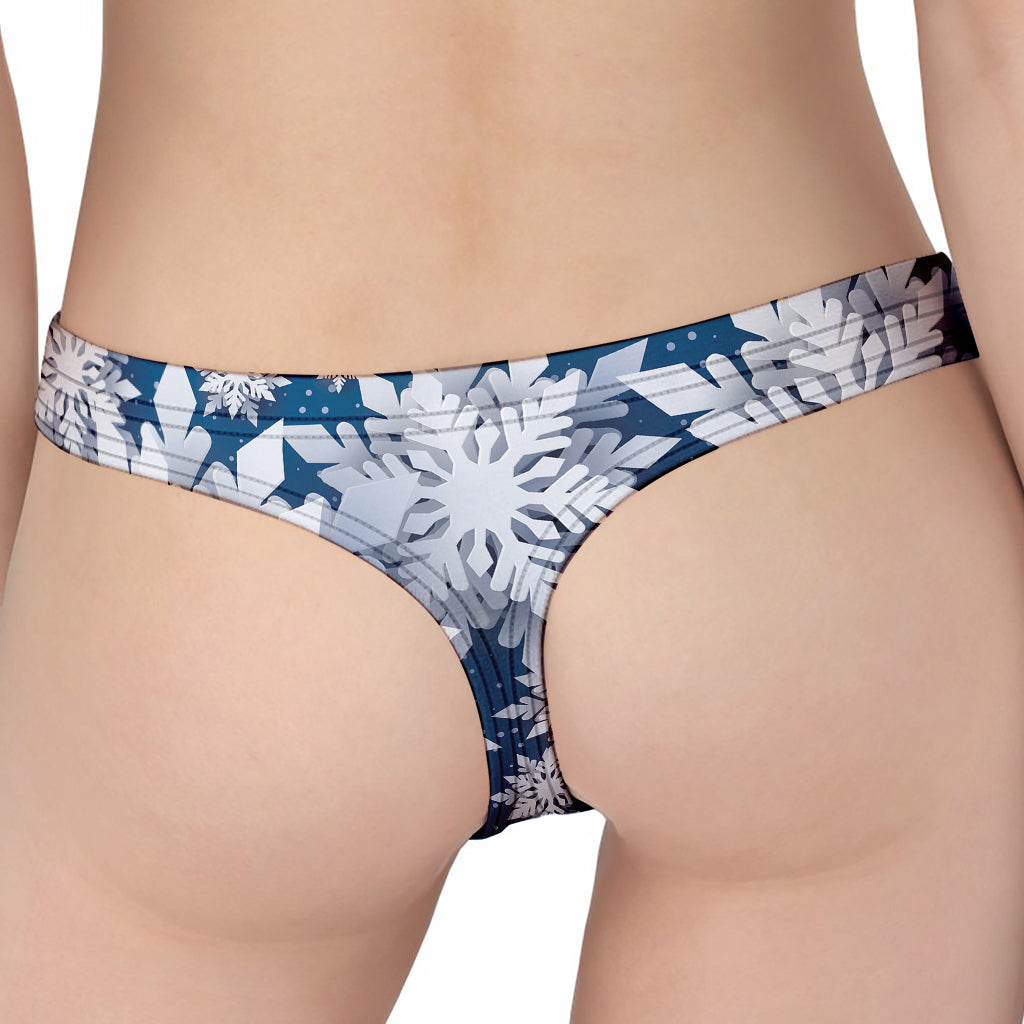 Christmas Snowflake Print Women's Thong