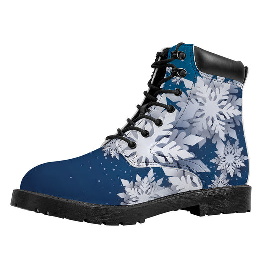 Christmas Snowflake Print Work Boots