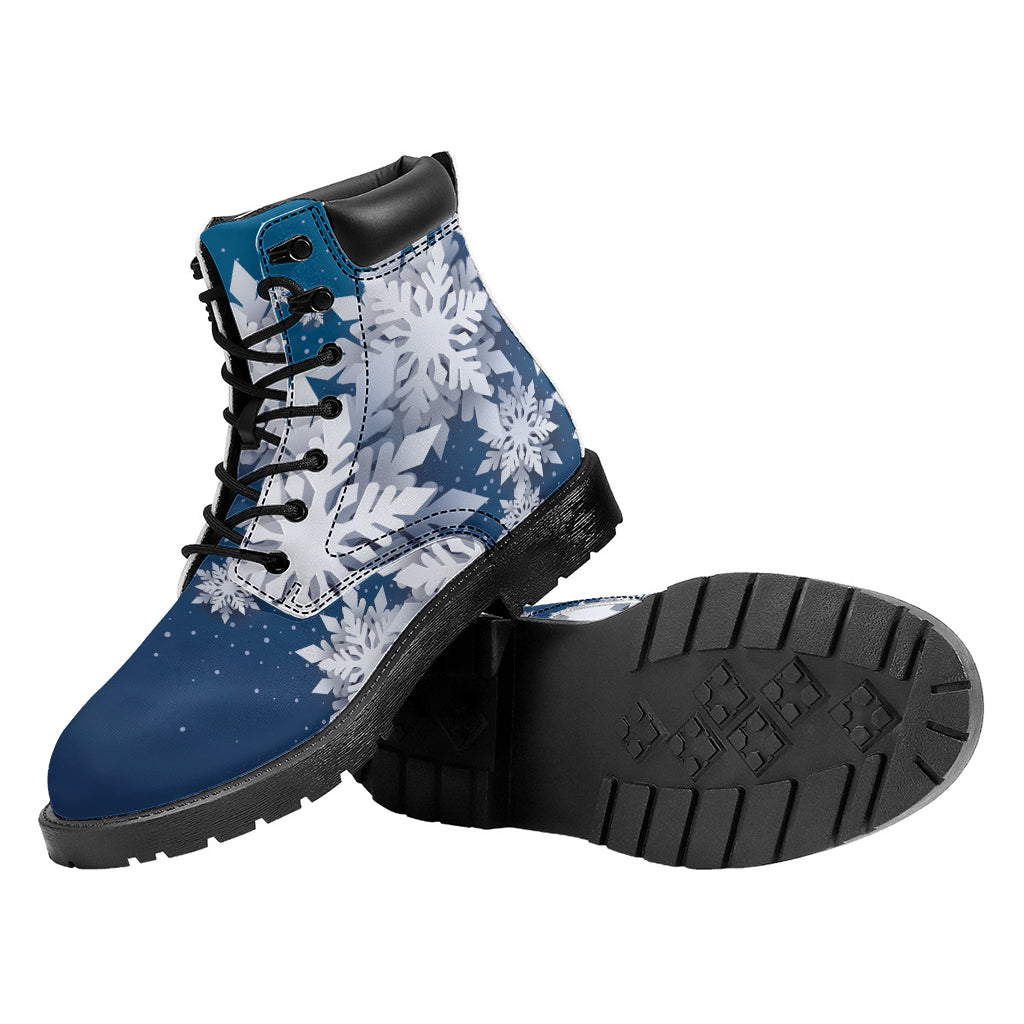 Christmas Snowflake Print Work Boots