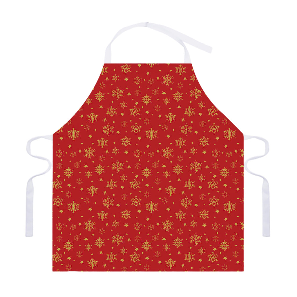 Christmas Snowflakes And Stars Print Adjustable Apron