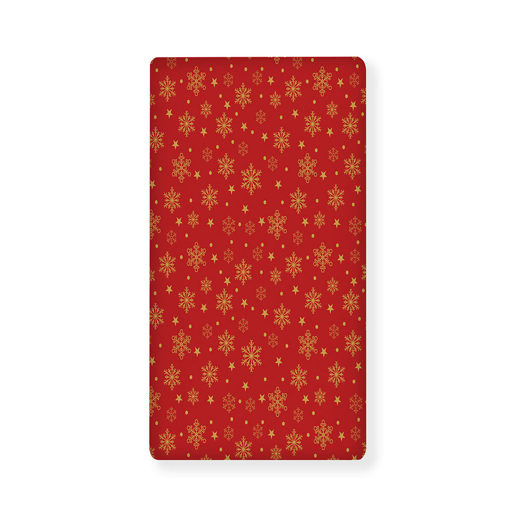 Christmas Snowflakes And Stars Print Baby Crib Sheet