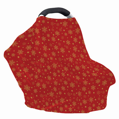Christmas Snowflakes And Stars Print Baby Seat Cover