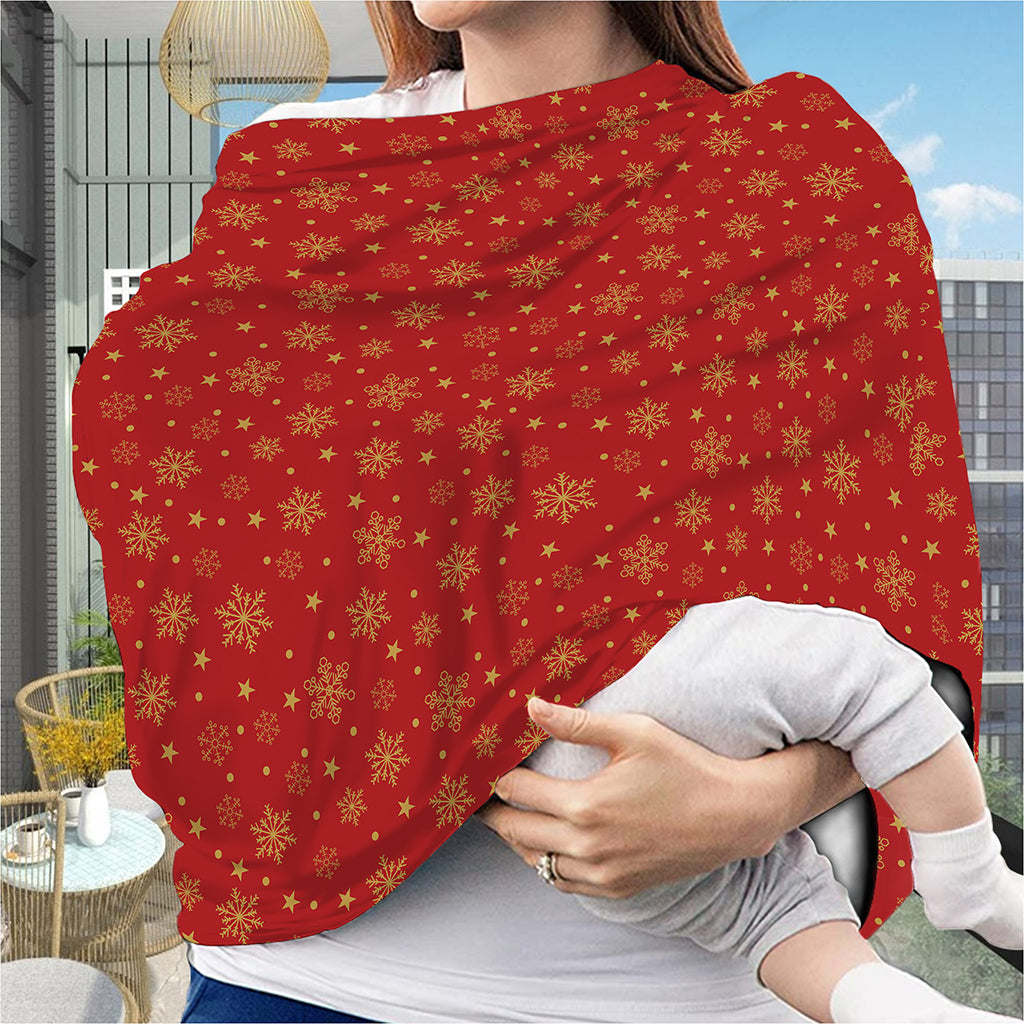 Christmas Snowflakes And Stars Print Baby Seat Cover