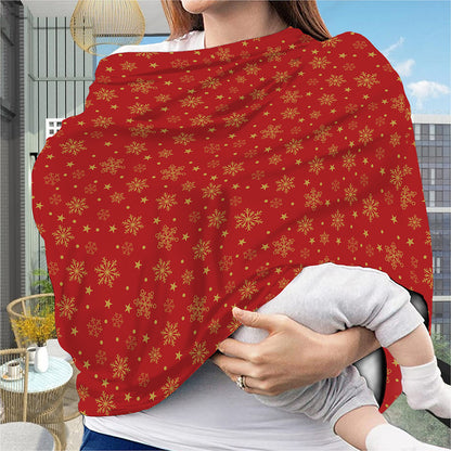 Christmas Snowflakes And Stars Print Baby Seat Cover