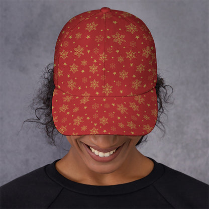 Christmas Snowflakes And Stars Print Baseball Cap