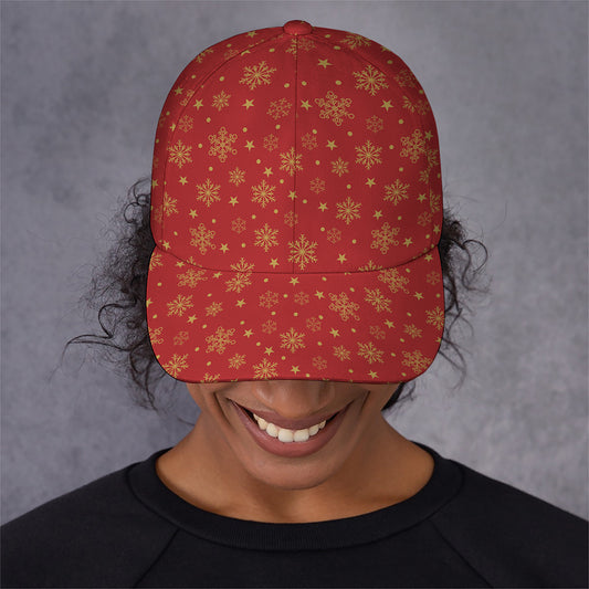 Christmas Snowflakes And Stars Print Baseball Cap