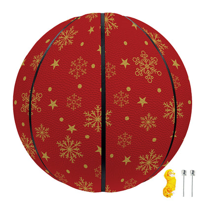 Christmas Snowflakes And Stars Print Basketball