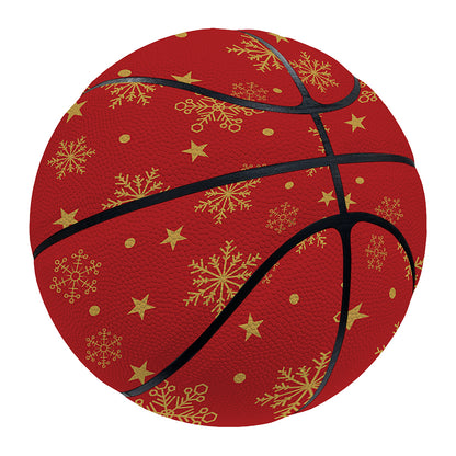 Christmas Snowflakes And Stars Print Basketball