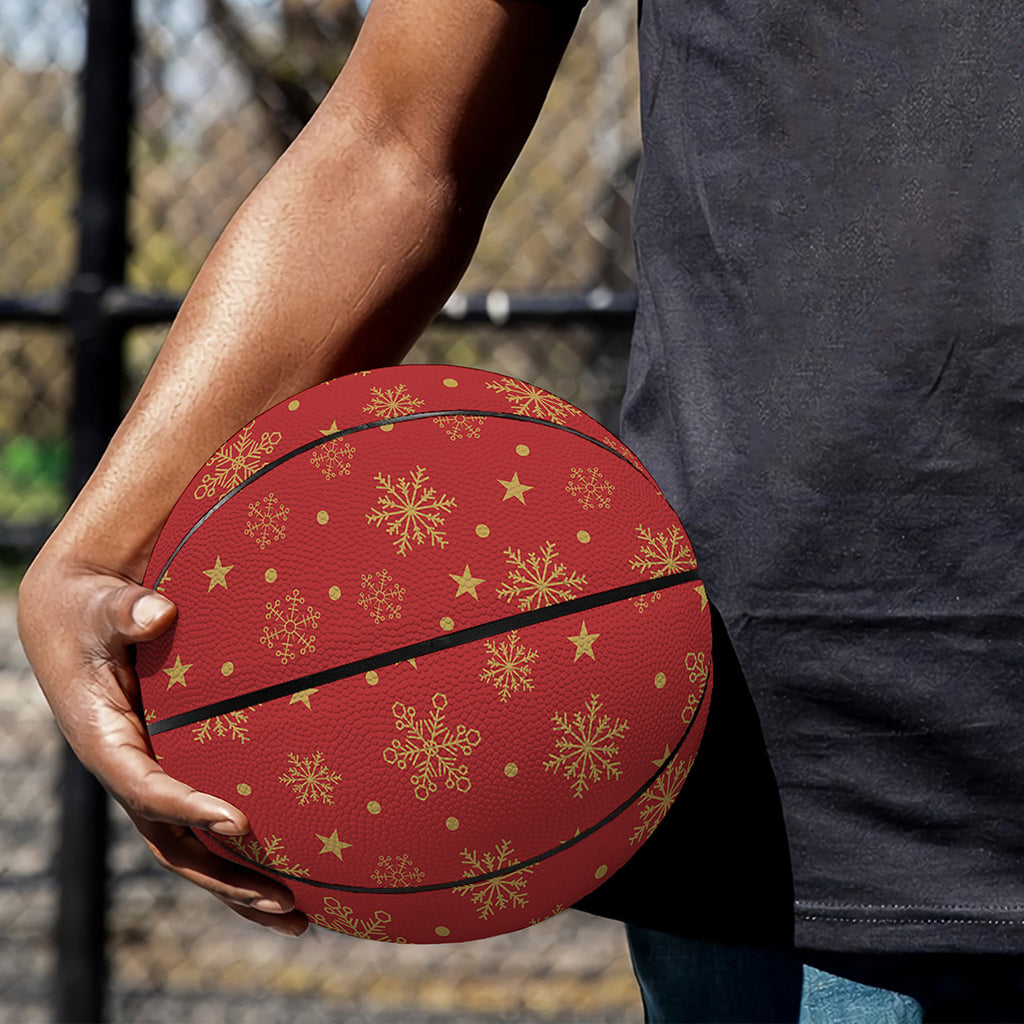 Christmas Snowflakes And Stars Print Basketball