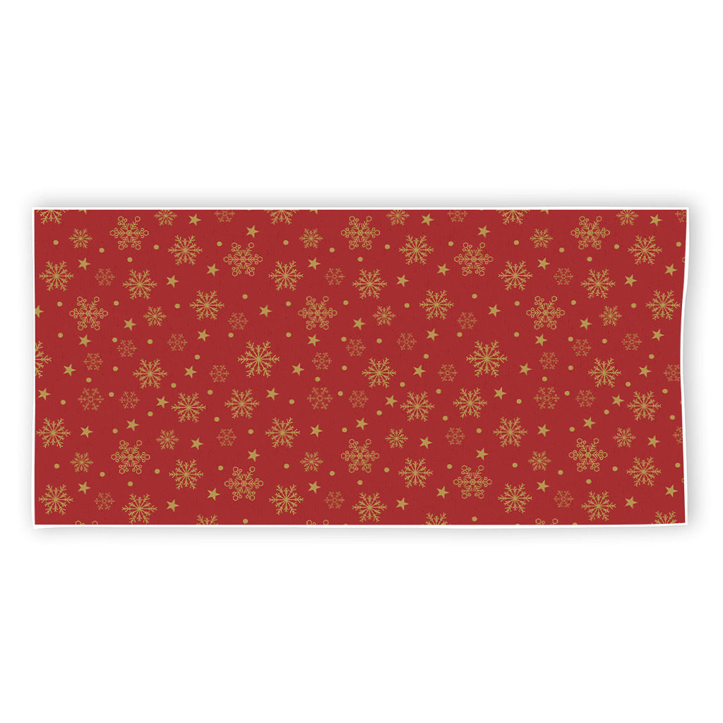 Christmas Snowflakes And Stars Print Beach Towel