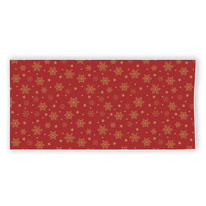Christmas Snowflakes And Stars Print Beach Towel