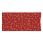 Christmas Snowflakes And Stars Print Beach Towel