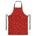 Christmas Snowflakes And Stars Print Bib Apron With Pocket