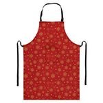 Christmas Snowflakes And Stars Print Bib Apron With Pocket