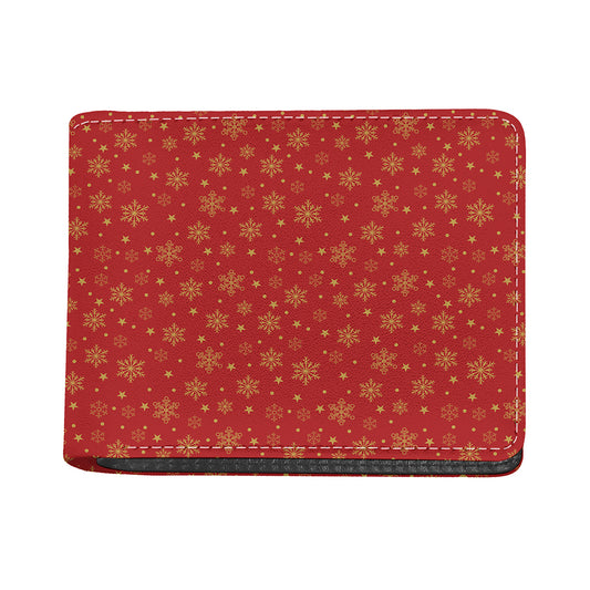 Christmas Snowflakes And Stars Print Bifold Wallet