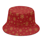 Christmas Snowflakes And Stars Print Bucket Hat