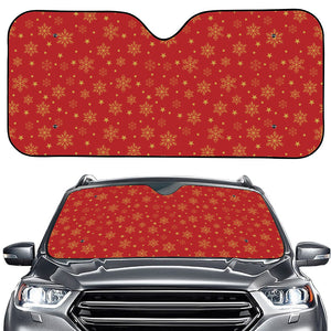 Christmas Snowflakes And Stars Print Car Windshield Sun Shade