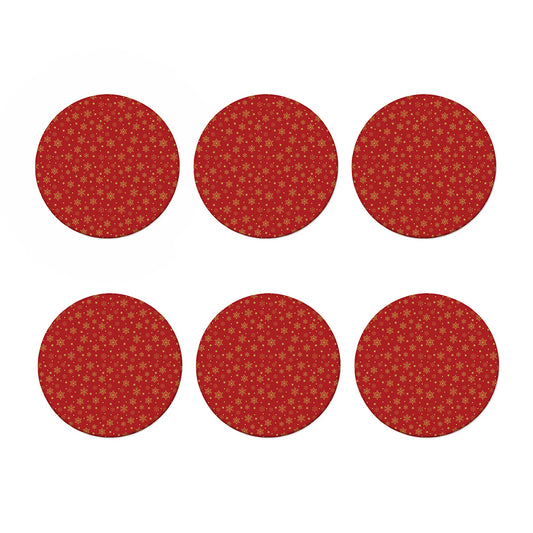 Christmas Snowflakes And Stars Print Coaster Set