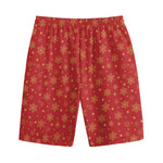 Christmas Snowflakes And Stars Print Cotton Shorts