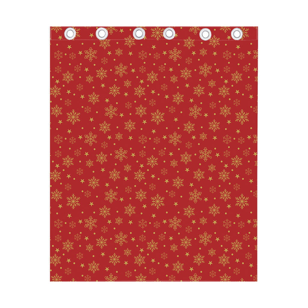 Christmas Snowflakes And Stars Print Curtain