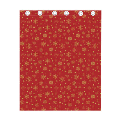 Christmas Snowflakes And Stars Print Curtain