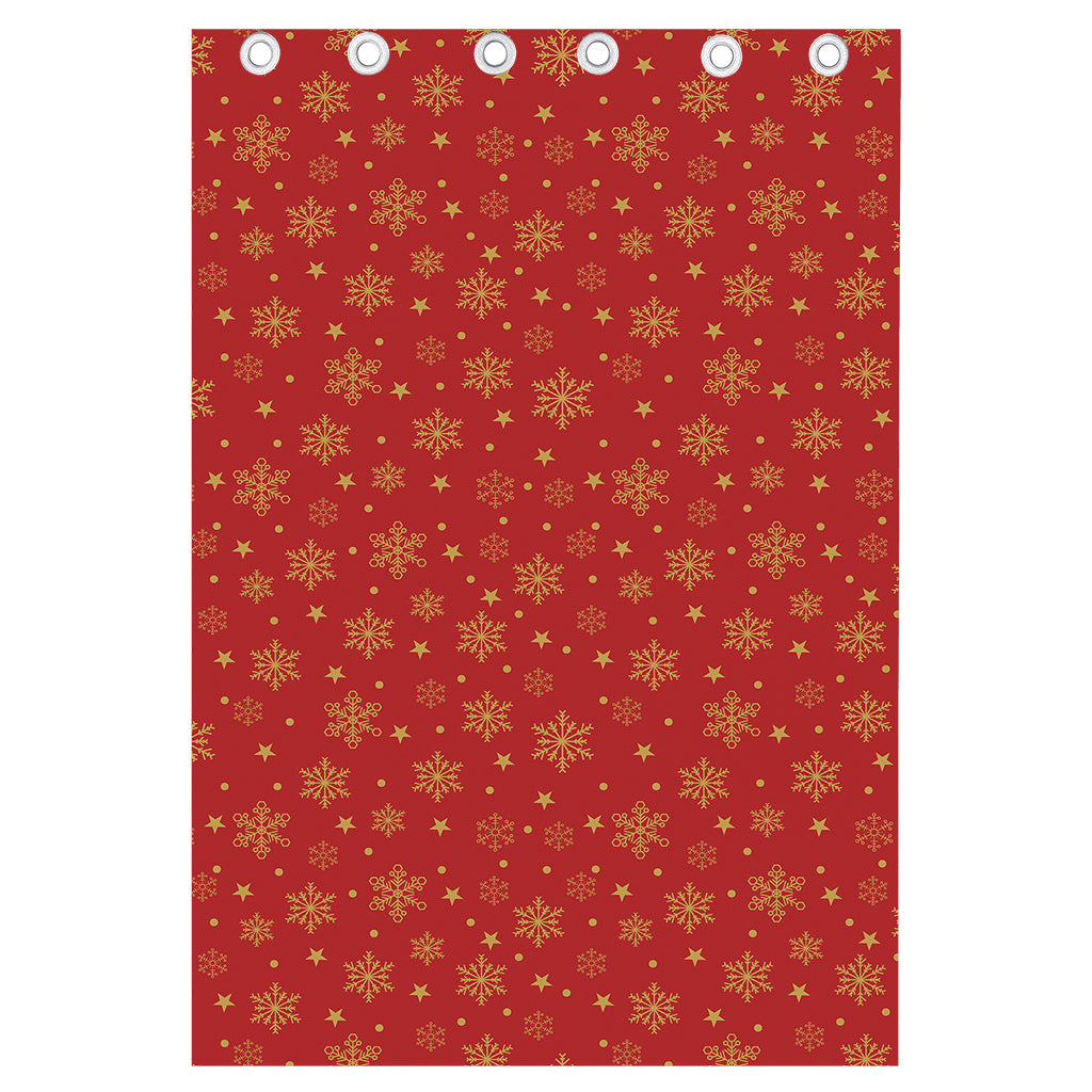 Christmas Snowflakes And Stars Print Curtain