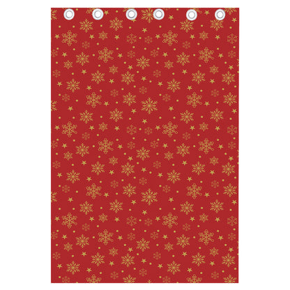 Christmas Snowflakes And Stars Print Curtain