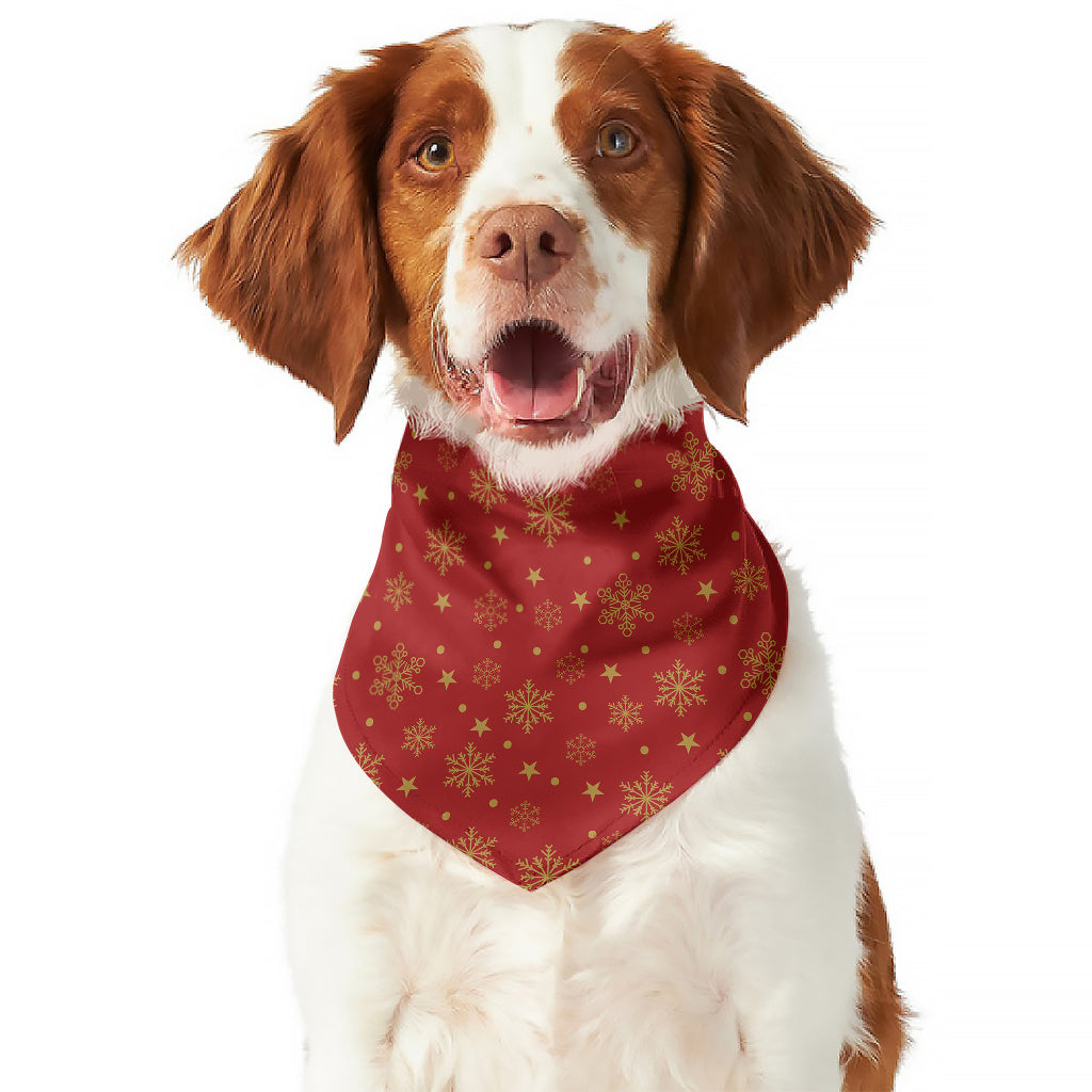 Christmas Snowflakes And Stars Print Dog Bandana