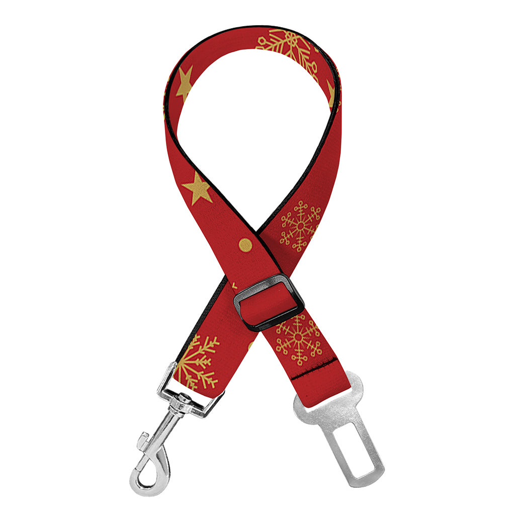 Christmas Snowflakes And Stars Print Dog Seat Belt