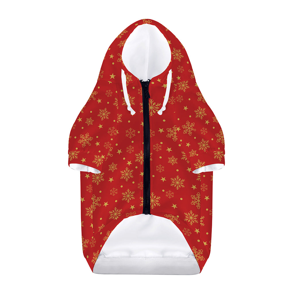 Christmas Snowflakes And Stars Print Dog Zip Up Hoodie