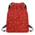 Christmas Snowflakes And Stars Print Drawstring Backpack