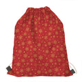 Christmas Snowflakes And Stars Print Drawstring Bag