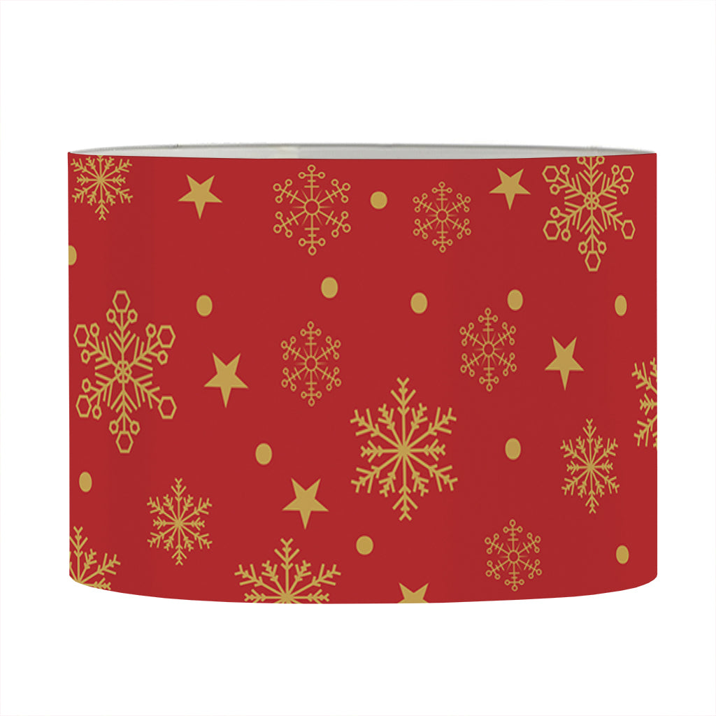 Christmas Snowflakes And Stars Print Drum Lamp Shade