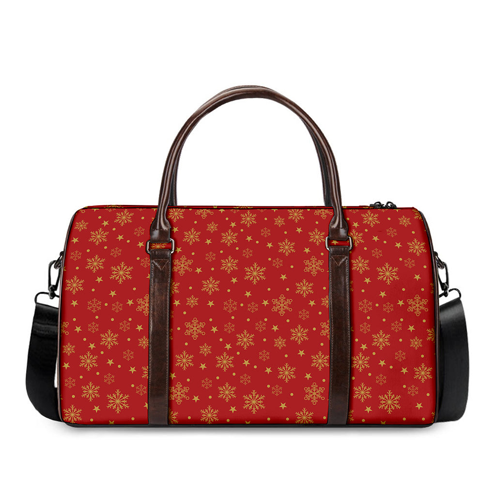 Christmas Snowflakes And Stars Print Duffle Bag
