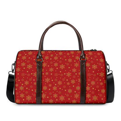 Christmas Snowflakes And Stars Print Duffle Bag
