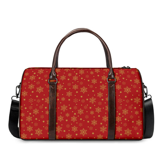 Christmas Snowflakes And Stars Print Duffle Bag
