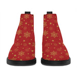 Christmas Snowflakes And Stars Print Flat Ankle Boots