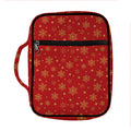 Christmas Snowflakes And Stars Print Front Pocket Bible Bag