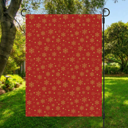 Christmas Snowflakes And Stars Print Garden Flag