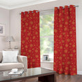 Christmas Snowflakes And Stars Print Grommet Curtains
