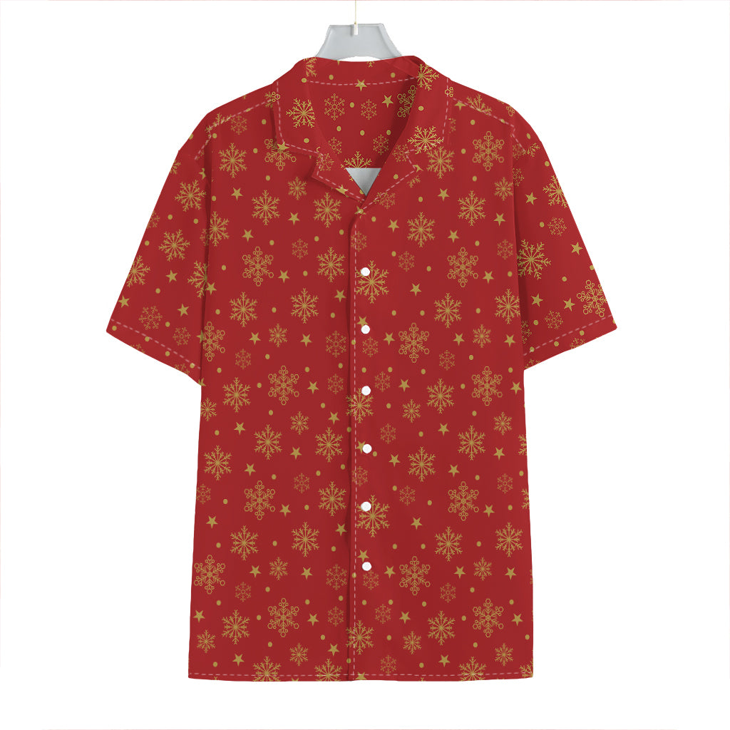 Christmas Snowflakes And Stars Print Hawaiian Shirt