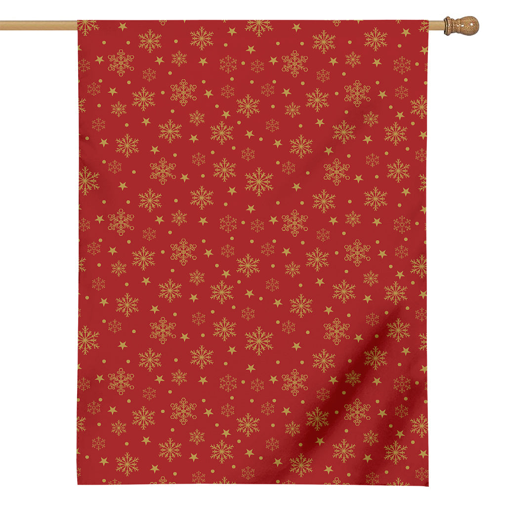 Christmas Snowflakes And Stars Print House Flag