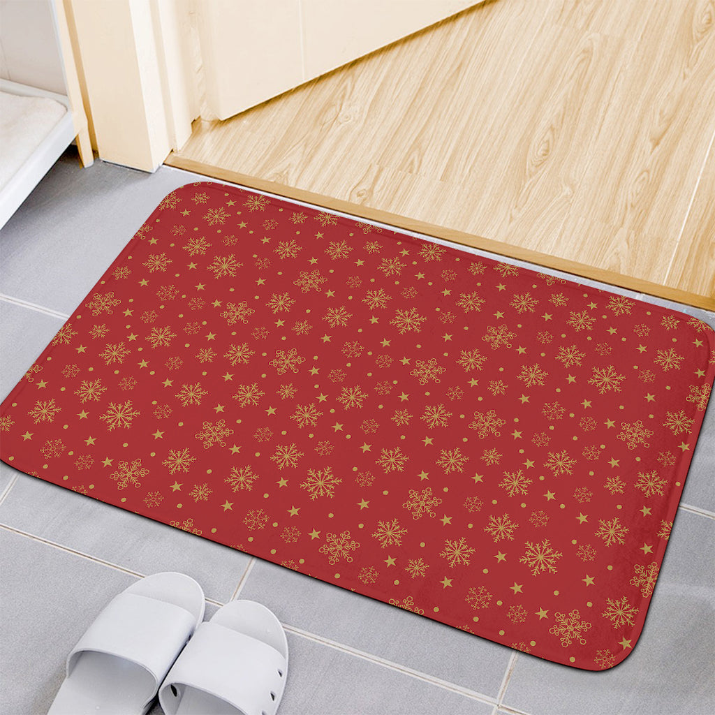 Christmas Snowflakes And Stars Print Indoor Door Mat